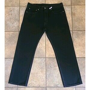 Levis 505 Jet Black Jeans Men's Size 36x30 Grunge Streetwear Casual Work